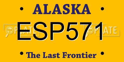 ESP571 Alaska License Plate