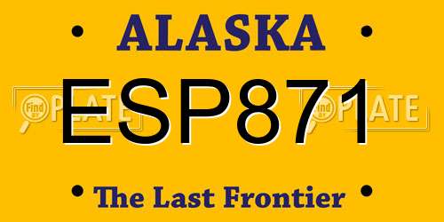 ESP871 Alaska License Plate