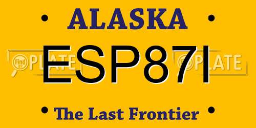 ESP87I Alaska License Plate