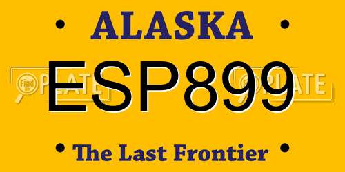 ESP899 Alaska License Plate