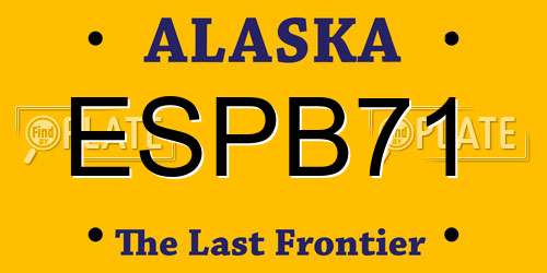 ESPB71 Alaska License Plate