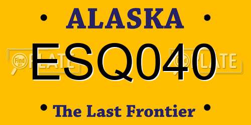 ESQ040 Alaska License Plate
