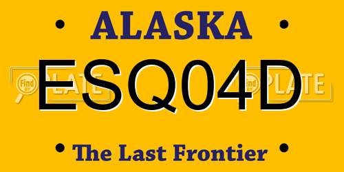 ESQ04D Alaska License Plate