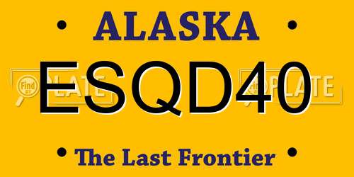 ESQD40 Alaska License Plate