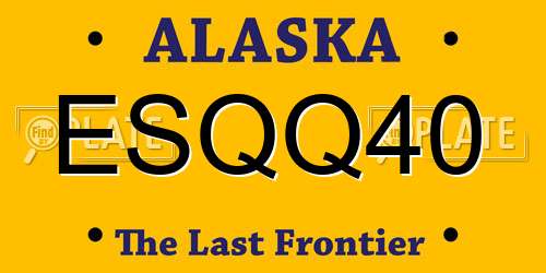 ESQQ40 Alaska License Plate