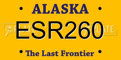 ESR260 Alaska License Plate