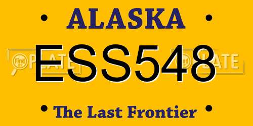 ESS548 Alaska License Plate