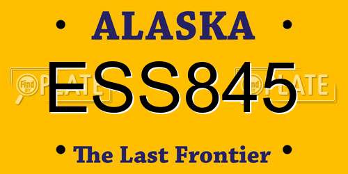 ESS845 Alaska License Plate