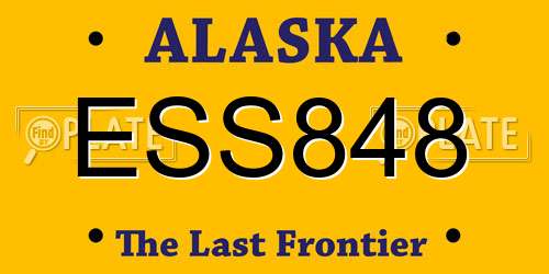 ESS848 Alaska License Plate