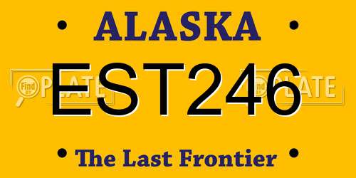 EST246 Alaska License Plate