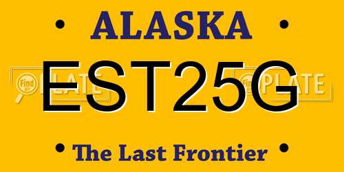 EST25G Alaska License Plate