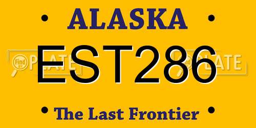 EST286 Alaska License Plate