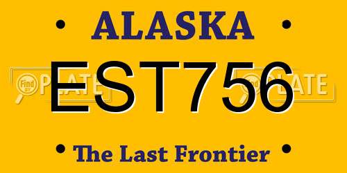 EST756 Alaska License Plate