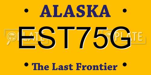 EST75G Alaska License Plate