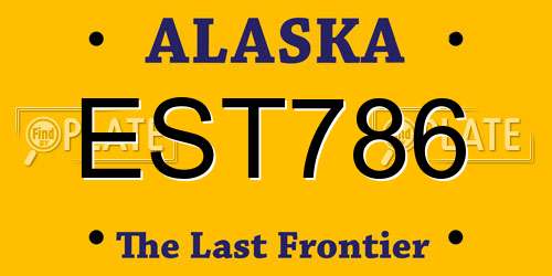 EST786 Alaska License Plate