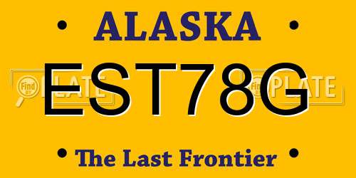 EST78G Alaska License Plate