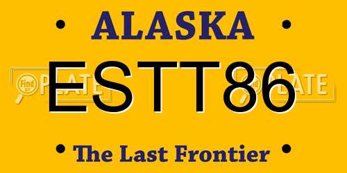 ESTT86 Alaska License Plate
