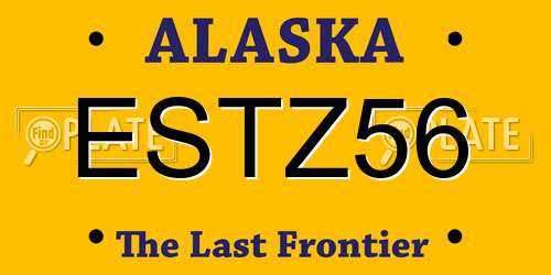 ESTZ56 Alaska License Plate