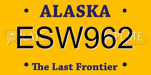 ESW962 Alaska License Plate