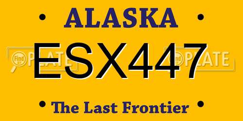 ESX447 Alaska License Plate