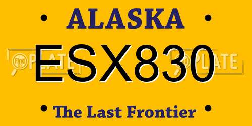ESX830 Alaska License Plate