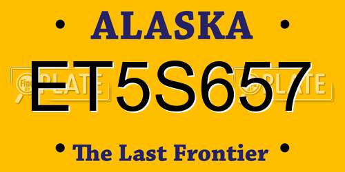 ET5S657 Alaska License Plate
