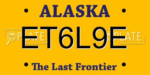 ET6L9E Alaska License Plate