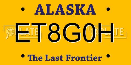 ET8G0H Alaska License Plate