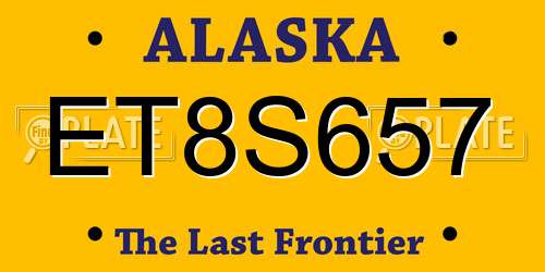 ET8S657 Alaska License Plate