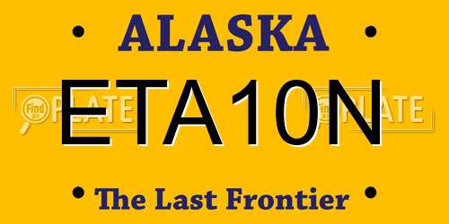 ETA10N Alaska License Plate