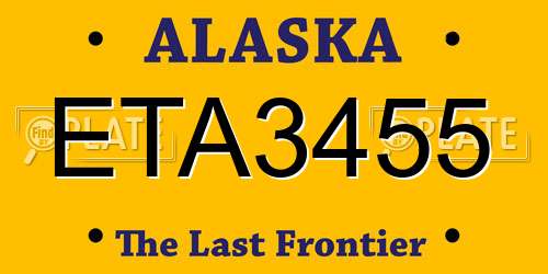 ETA3455 Alaska License Plate