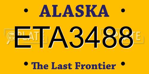 ETA3488 Alaska License Plate