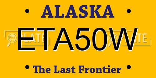 ETA50W Alaska License Plate
