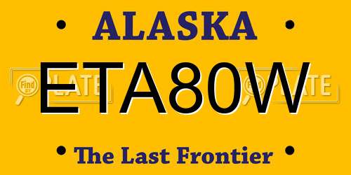 ETA80W Alaska License Plate