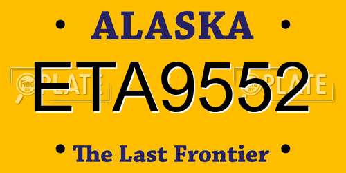 ETA9552 Alaska License Plate