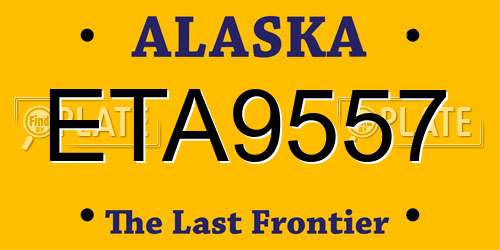 ETA9557 Alaska License Plate