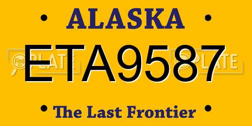ETA9587 Alaska License Plate