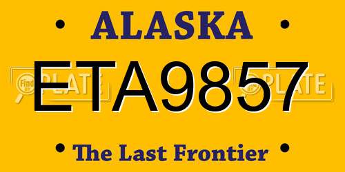 ETA9857 Alaska License Plate