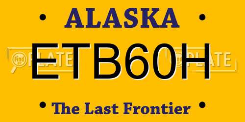 ETB60H Alaska License Plate