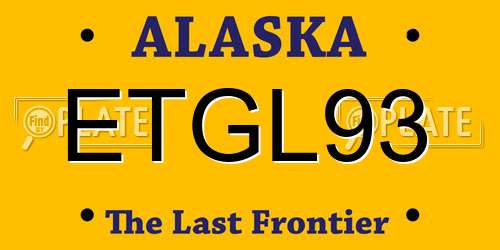 ETGL93 Alaska License Plate