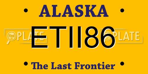 ETII86 Alaska License Plate