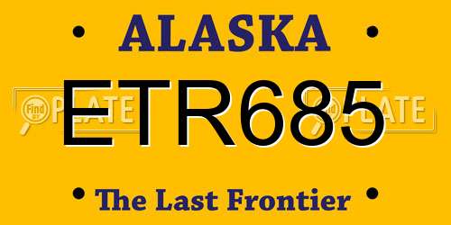 ETR685 Alaska License Plate