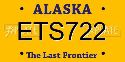 ETS722 Alaska License Plate
