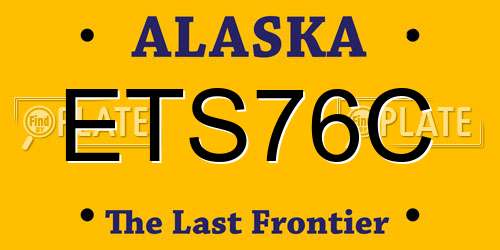 ETS76C Alaska License Plate