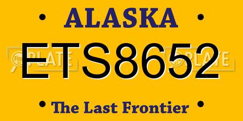 ETS8652 Alaska License Plate