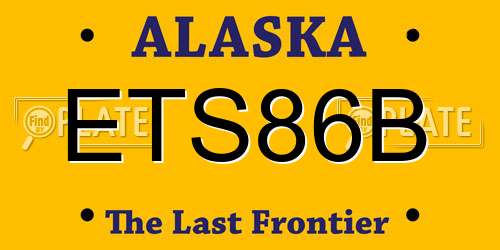 ETS86B Alaska License Plate