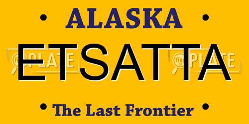 ETSATTA Alaska License Plate