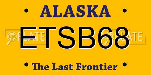 ETSB68 Alaska License Plate