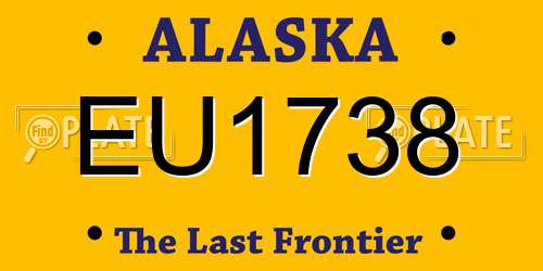 EU1738 Alaska License Plate