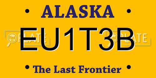 EU1T3B Alaska License Plate